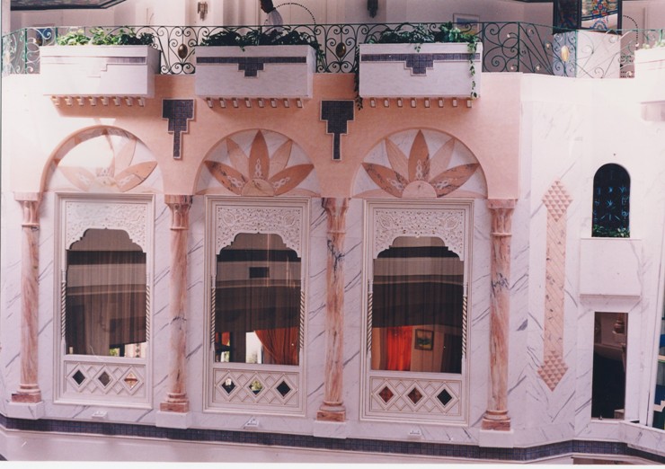 Particolare dell'Hotel Savana-Hammamet Sud-[Marble Statuario e Rosa del Portogallo]